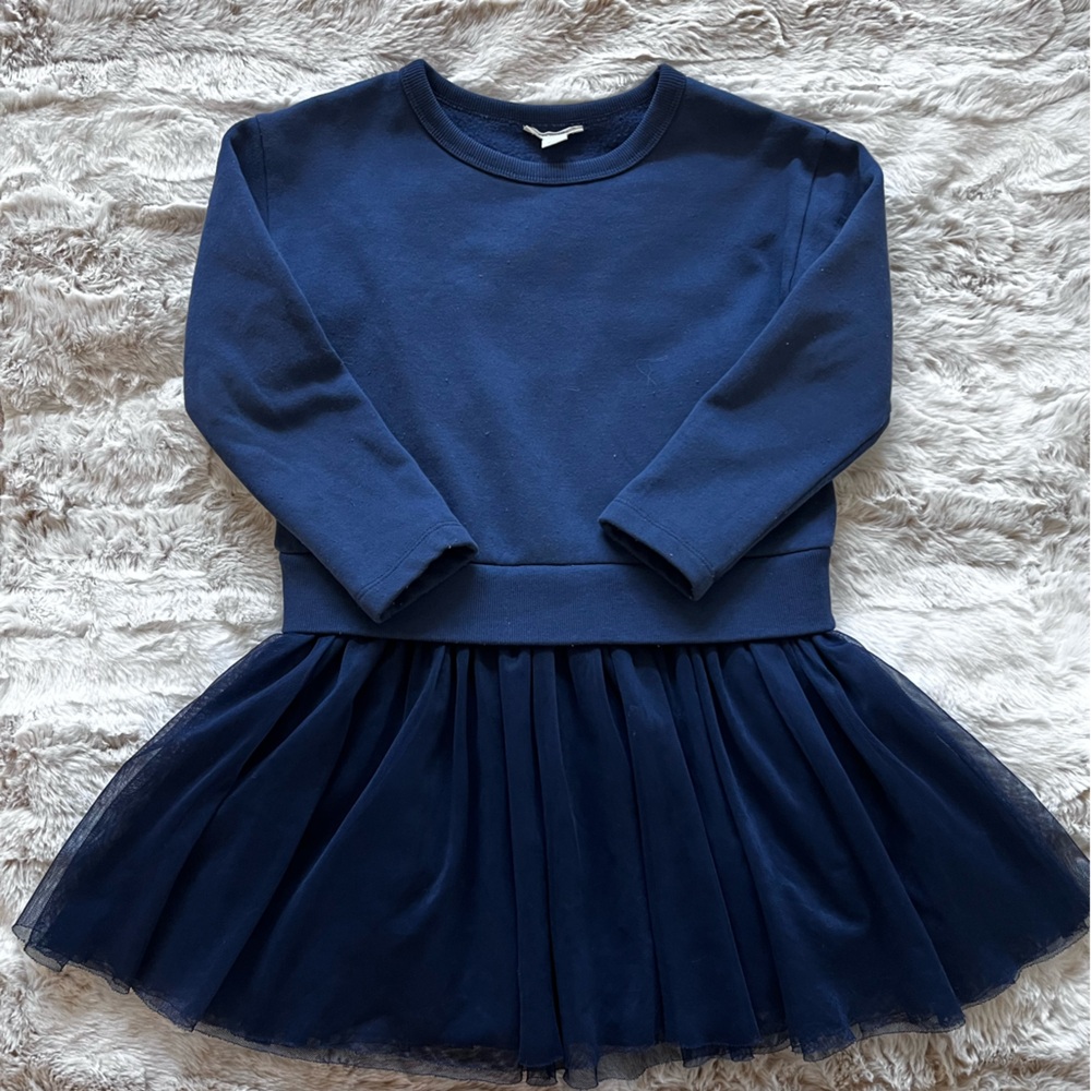 EUC JCrew Crewcuts girls navy tulle dress, size 6